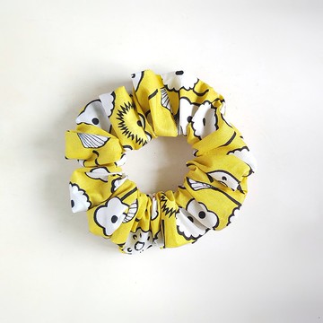 黃底小花大腸髮圈