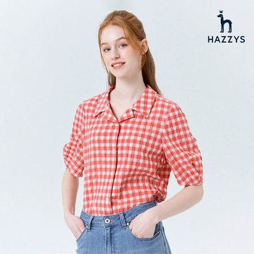 【HAZZYS】女款粉色舒適好穿短袖襯衫 YSTKB307