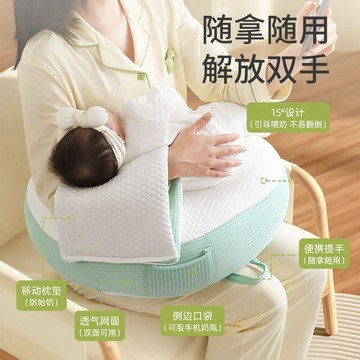 【餵奶神器哺乳枕頭嬰兒斜坡枕】 防吐奶寶寶親躺餵奶 托靠墊護腰二合一 ✨台灣出貨 人體工學設計 可拆洗套 舒適支撐