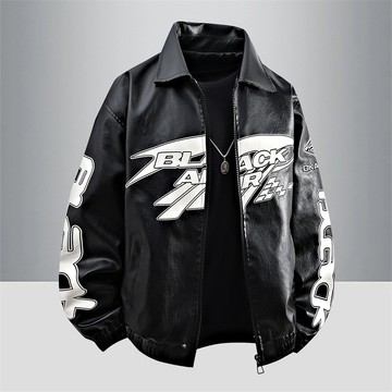【HOT 本舖】男装立領夾克男女潮牌皮衣男寬鬆百搭PU皮機車服飛行員外套