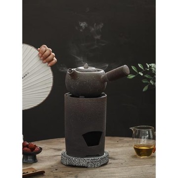 陶瓷火山石煮茶器功夫茶具茶炭烤爐干燒水壺帶蓋戶外茶館圍爐煮茶