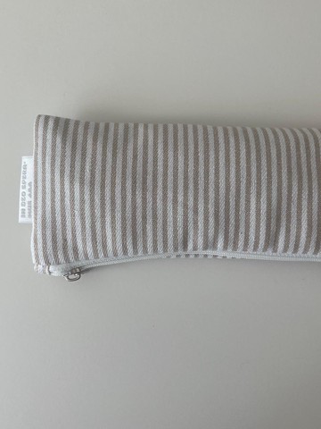 Striped Pencil Case [Beige]