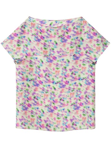 Nina Ricci - abstract floral-print silk T-shirt - women - Silk - 36 - Multicolour