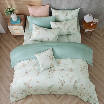 鴻宇 100%精梳棉 美國棉300織 60支 狐狸艾莉森 綠 雙人兩用被套