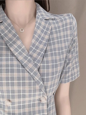 法式西裝連衣裙女夏可甜可鹽溫柔淑女穿搭甜酷ins風御姐輕熟西服