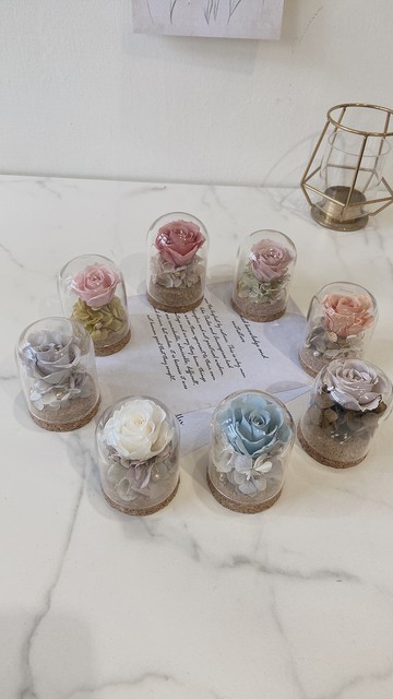 永生花 迷你玻璃盅 結婚小物  伴娘禮 企業送禮