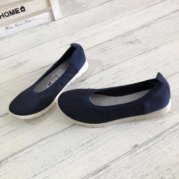 外貿套腳平跟低幫深口圓頭鞋女單鞋舒適女鞋媽媽鞋純色F1356