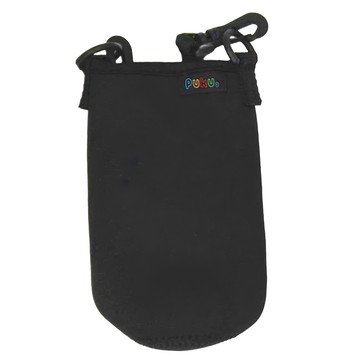 PUKU 藍色企鵝 揹帶水杯套 保溫防水  黑色  1個