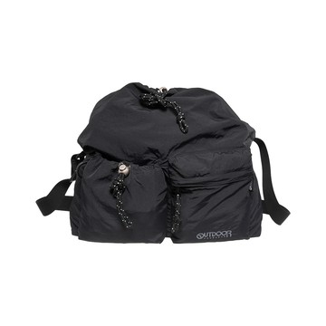【OUTDOOR】慢活宣言二口袋束口側背包-黑色 OD253105BK