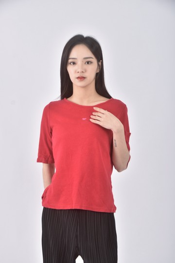 (S) something愛心紅色短袖上衣