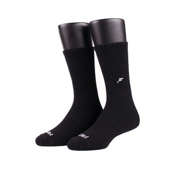 【FOOTER除臭襪】就素單色高筒襪(K185-黑)