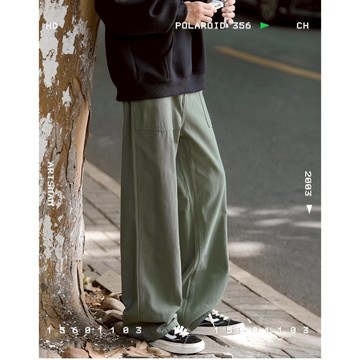 【免運】春夏痞帥闊腿褲 工裝男褲 休閑 潮牌 百搭 美式 潮流 直筒褲 oversize 直筒闊腿褲