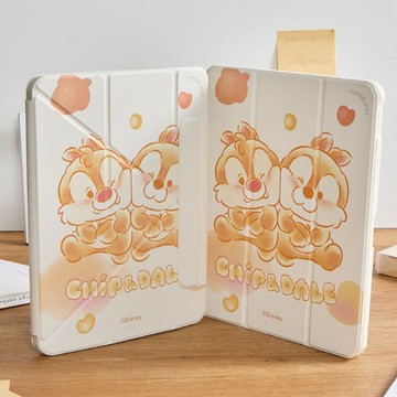 Disney經典-軟萌的奇奇蒂蒂款強悍磁吸iPad三折/Y折保護殼