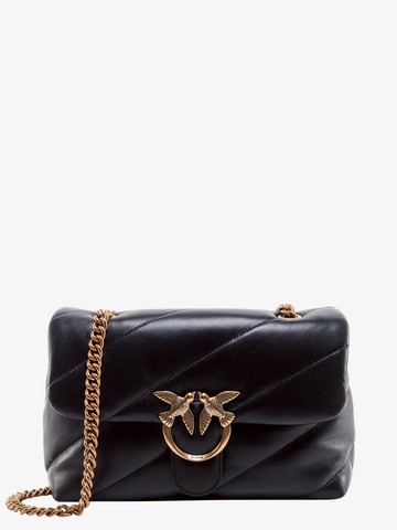 Matelassé leather shoulder bag with iconic love birds buckle - PINKO - gender_Woman