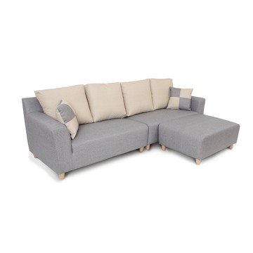 馬布多MIT貓抓皮L型沙發灰