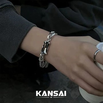 KANSAI 黑鑽鋯石不規則項鍊 小眾 男女中性 高級感 嘻哈 潮流 明星同款