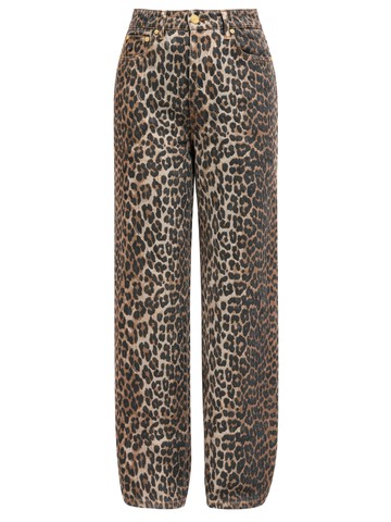 ganni "lari" jeans with leopard print