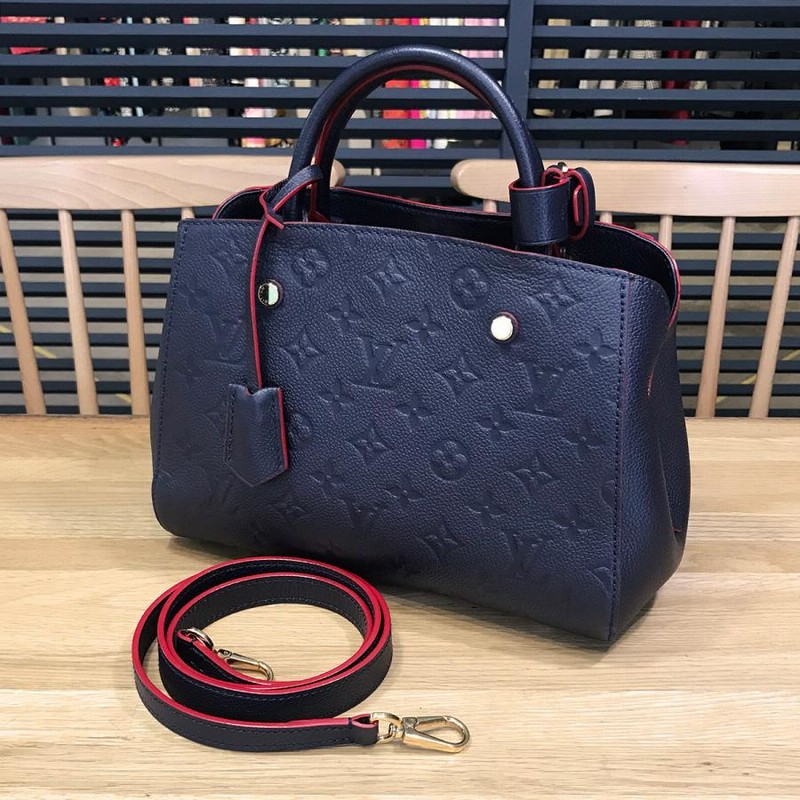 ルイ・ヴィトン LOUIS VUITTON モンテーニュBB M42747 ネイビー モノグラム・アンプラント レディース ハンドバッグ