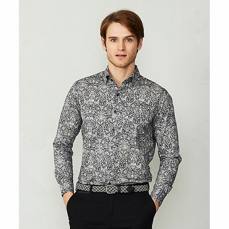 Joseph Abboud トップス リバティプリント シャツ ブラック メンズ 通販 Lineポイント最大get Lineショッピング