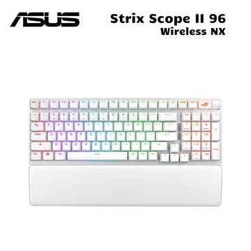 【ASUS 華碩】ROG Strix Scope II 96 Wireless NX 無線電競鍵盤 PBT 白色 - 贈鼠墊