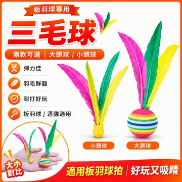板羽球 板羽球拍 逗貓 逗貓球 板彈球 羽板球 三毛球 三毛大頭球 海綿球 高彈大頭球 彈力球  板羽球專用