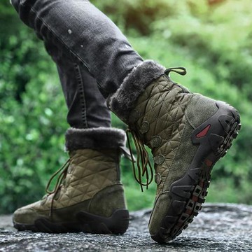 羽絨雪地靴男大碼冬季加絨保暖加厚大棉鞋45防水防滑46東北棉靴47