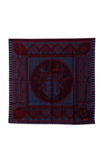 Hermès Pre-Owned - 2000-2023 Au Coin Du Feu Silk Scarf scarves - women - Silk - One Size - Blue
