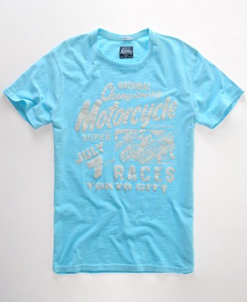 Superdry Men's Men's Flat Track T-shirt Blue / Charge Blue - Size: XL