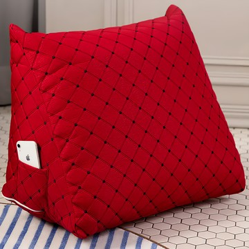 JINDACHI 金大器 緹花菱格面三角靠墊枕  45 x 45 x 25cm  碧璽紅