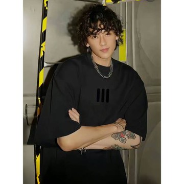 (免運)FOG MIKI ESSENTIALS三條杠美式小眾高街潮牌寬松短袖T恤男女夏季