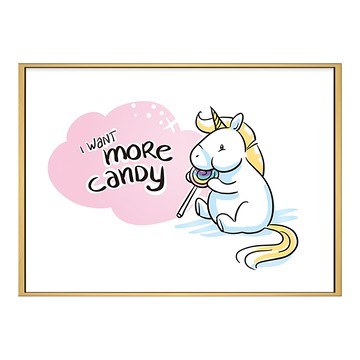 獨角獸 More Candy  59.4 x 42cm  木色框