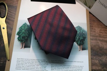 酒紅色細條紋裏領帶真絲英倫風necktie