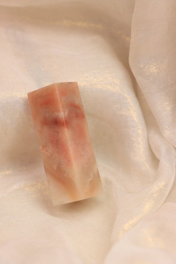 【日好手工刻印・開戶寶寶姓名單章】粉色透感巴林石 D24