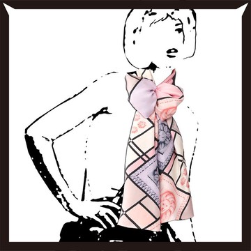 絕版珍藏-巴黎柴犬絲巾(60年代/粉色/窄版)