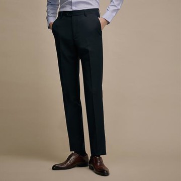 【澳嘉】羊毛藏青色西褲男士商務正裝修身西服褲子毛料西裝褲子潮