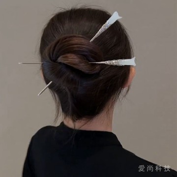 高級感 木蘭花髮簪 後腦勺盤髮 冷淡風 氣質簪子 複古風髮釵頭飾髮飾