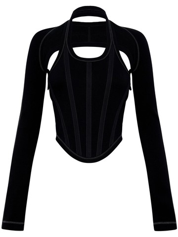 Dion Lee - Modular Corset top - women - Organic Cotton/Elastane - M - Black