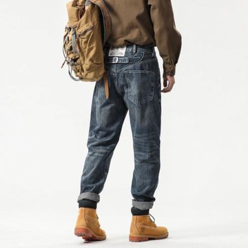 馬丁靴男褲子搭配潮牌寬松直筒彈力復古秋季2025新款春秋長牛仔褲