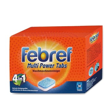 【德國Febref】活氧去汙4合1洗衣機槽清潔錠30入/盒(直筒或滾筒洗衣機皆可使用)