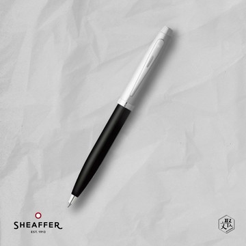 客製化刻字【SHEAFFER】100系列黑桿銀蓋銀夾原子筆 (原廠正貨)