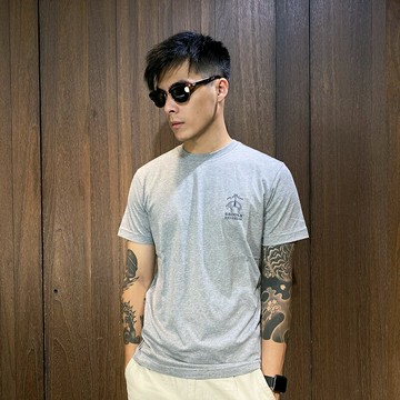 美國百分百【全新真品】Brooks Brothers 短袖 棉質 T恤 布魯克兄弟 上衣 logo 灰色 CA89
