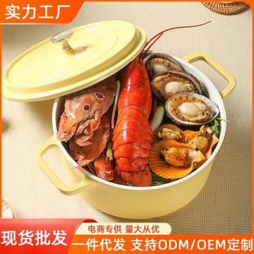 琺瑯鍋雙耳家用微壓燉湯不粘鍋高顏值搪陶瓷燃氣灶電磁爐工廠批發