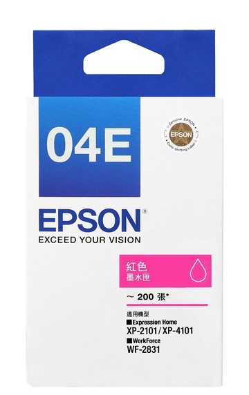 滿額現折180★EPSON C13T04E350 紅色墨水匣 適用 WF-2831/XP-2101/XP-4101 列印張數200張