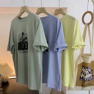 短袖t恤女套頭A-28夏季新款韓版休閑百搭寬松大碼圓領打底衫上衣