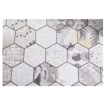 玄關絲圈地墊  90 x 60cm  簡約花磚  1個