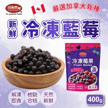 【田食原】鮮凍加拿大栽種藍莓 400g 解凍即食 冷凍水果 超營養 輕食餐 冷凍鮮果 多種料理搭配