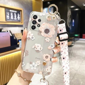 適用三星A54手機殼Galaxy A53保護套A52S腕帶A55斜挎A56背帶A51透明A34硅膠A73全包A14防摔A13掛繩掛脖女款5G