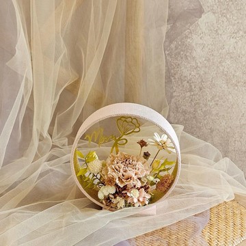 永生康乃馨圓框小桌花