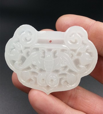 特價A貨天然玉石新疆白玉如意福在眼前玉掛件玉吊墜玉鎖吊墜