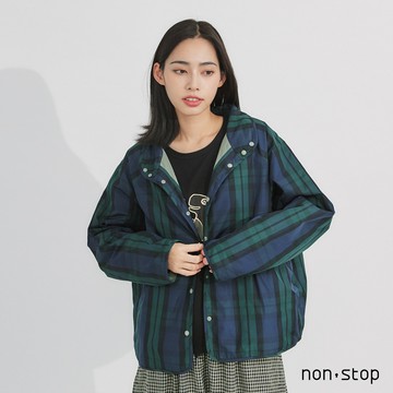 non-stop 休閒格紋配色雙面穿外套-1色